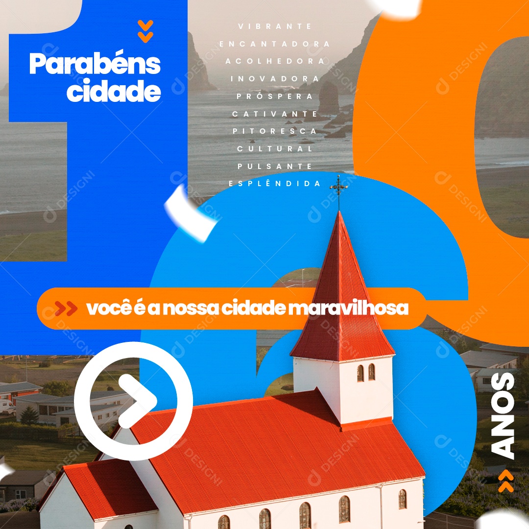 Parabéns Cidade Pelos seus 106 Anos Social Media PSD Editável