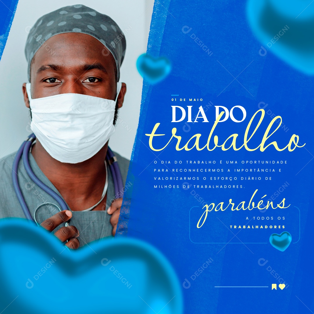 Dia do Trabalho 01 de Maio Social Media PSD Editável