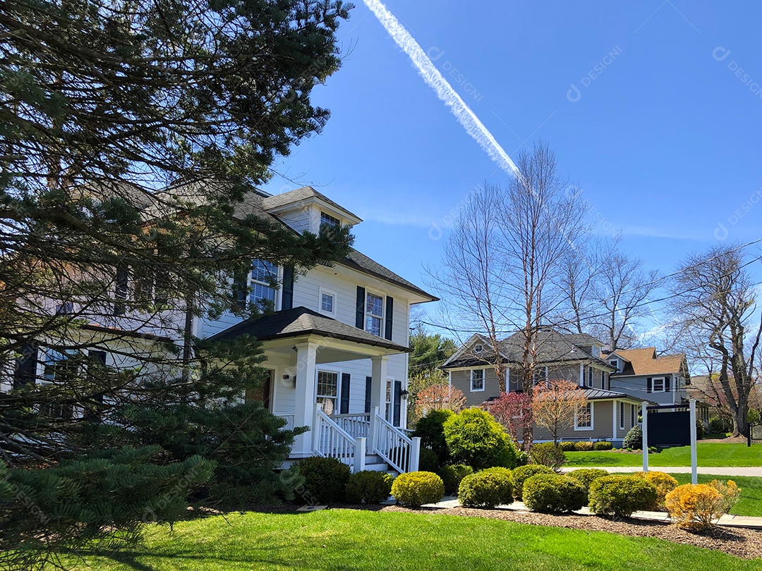 Bairro com casas típicas americanas