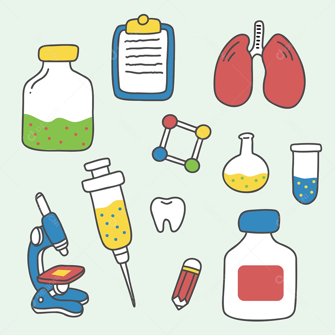 Conjunto de Ícones Médicos Vetor EPS