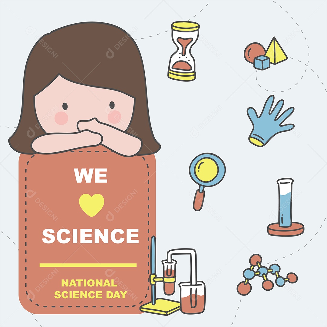 Mulher Cientista Ilustração Vetor EPS