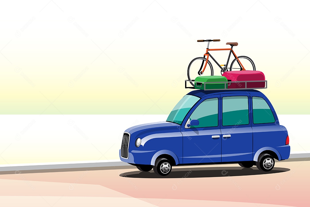 Carro com Malas Vetor EPS