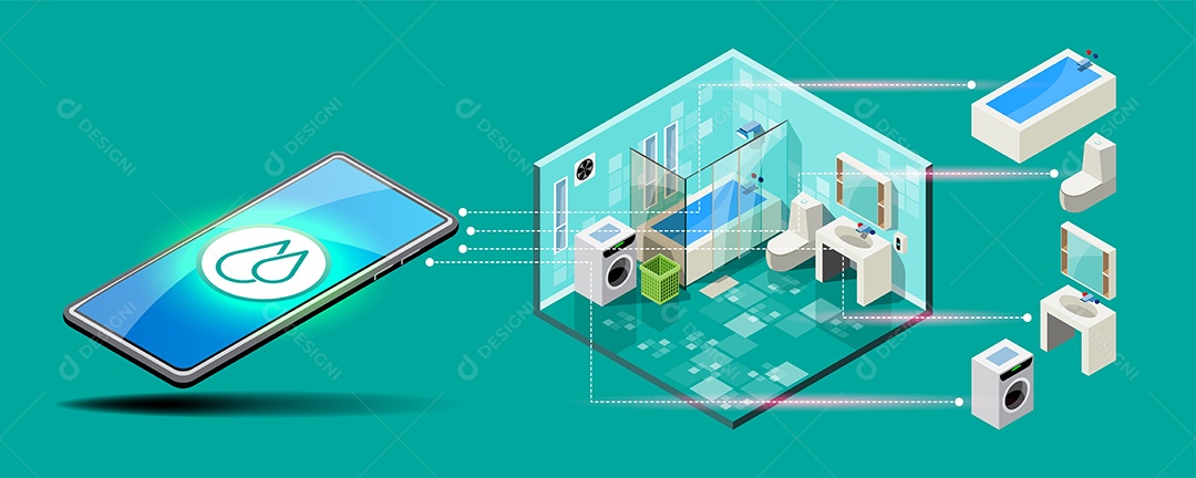 Conexão Inteligente da Internet das Coisas Vetor EPS