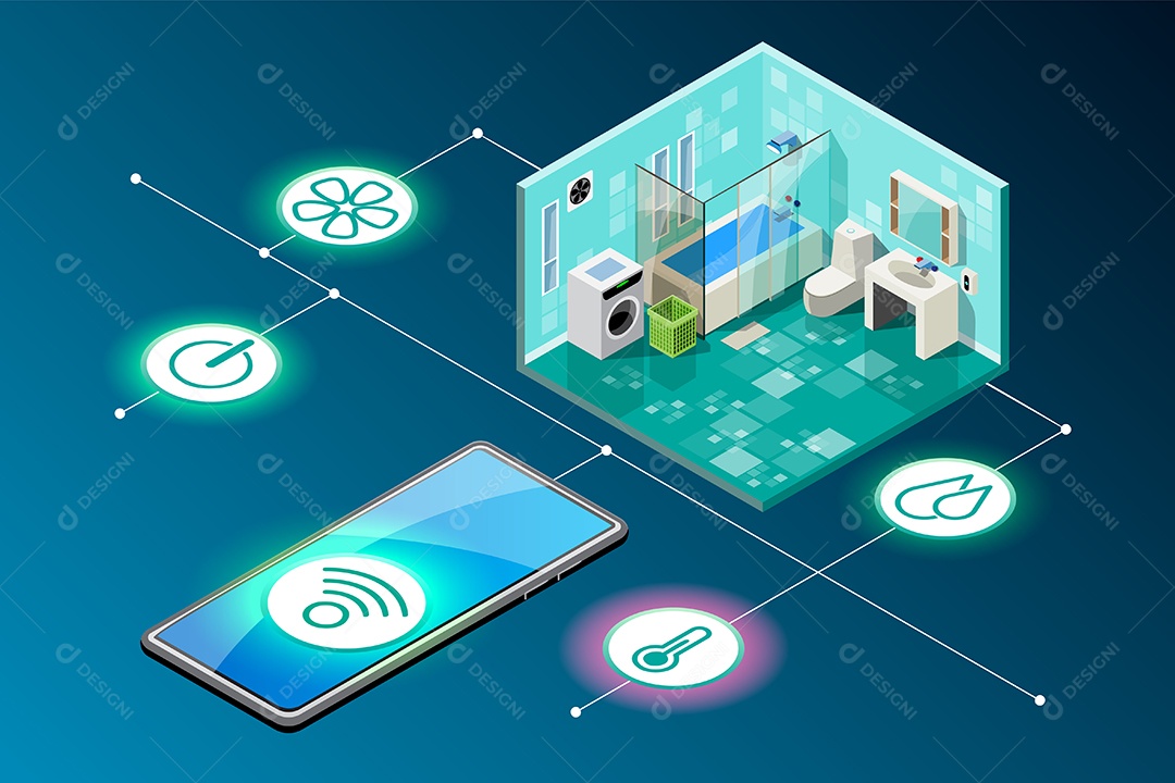 Conexão Inteligente da Internet das Coisas Vetor EPS