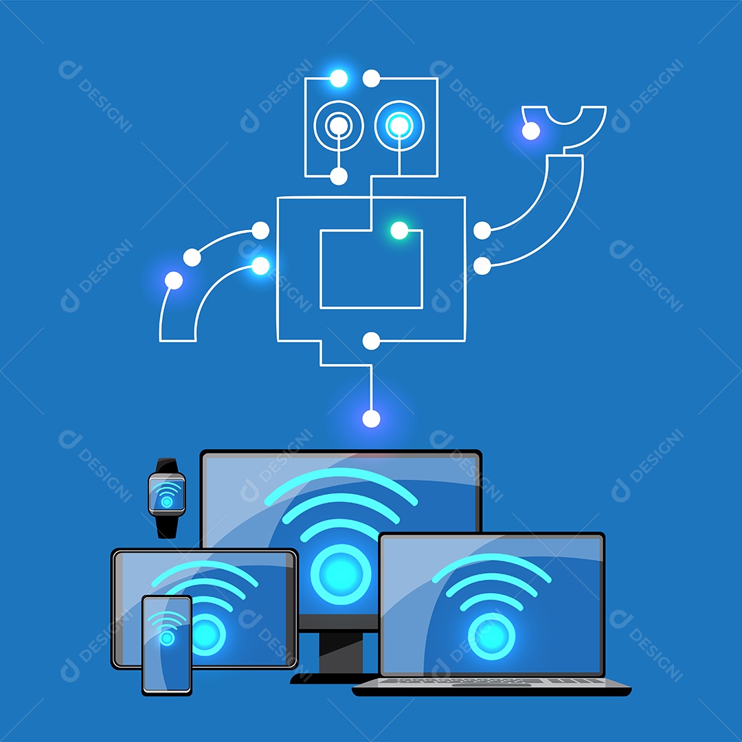 Conexão Inteligente da Internet das Coisas Vetor EPS