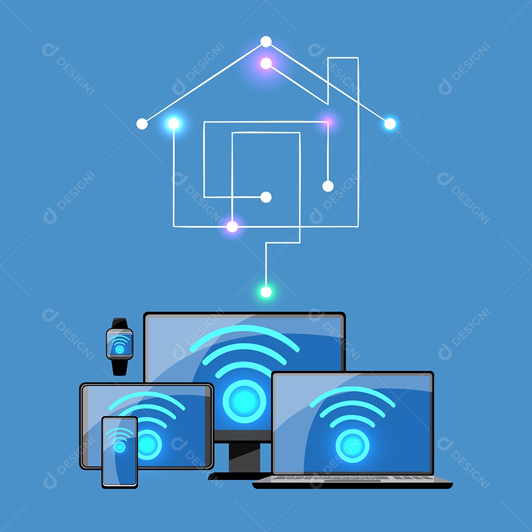 Conexão Inteligente da Internet das Coisas Vetor EPS