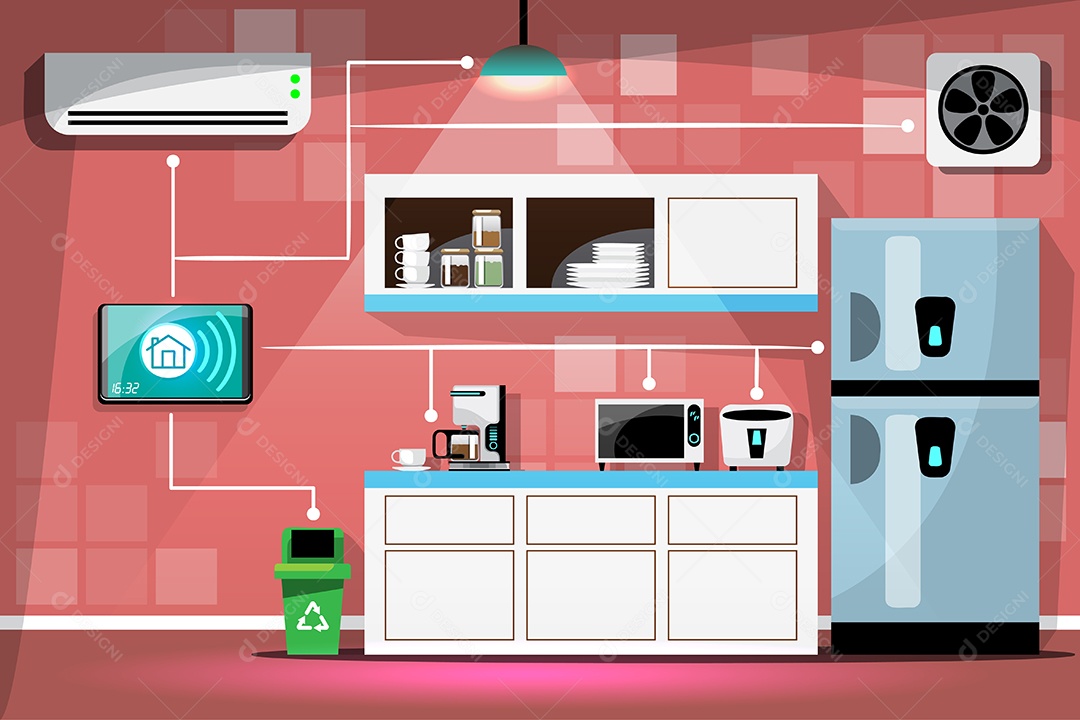 Conexão Inteligente da Internet das Coisas Vetor EPS