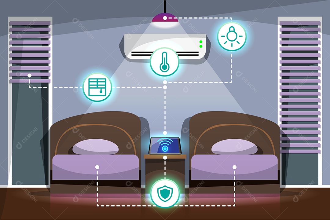 Conexão Inteligente da Internet das Coisas Vetor EPS