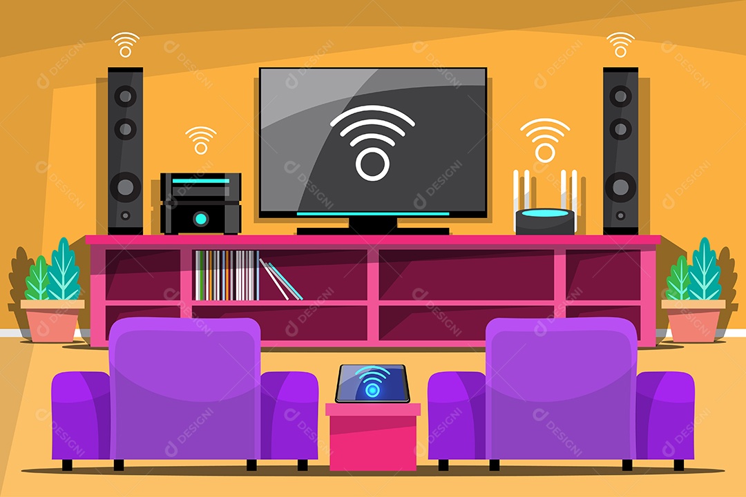 Conexão Inteligente da Internet das Coisas Vetor EPS