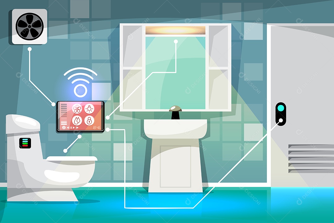 Conexão Inteligente da Internet das Coisas Vetor EPS