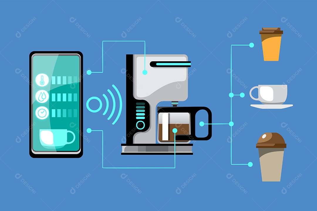 Conexão Inteligente da Internet das Coisas Vetor EPS