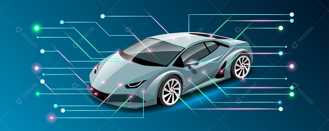Conexão Inteligente da Internet das Coisas Vetor EPS