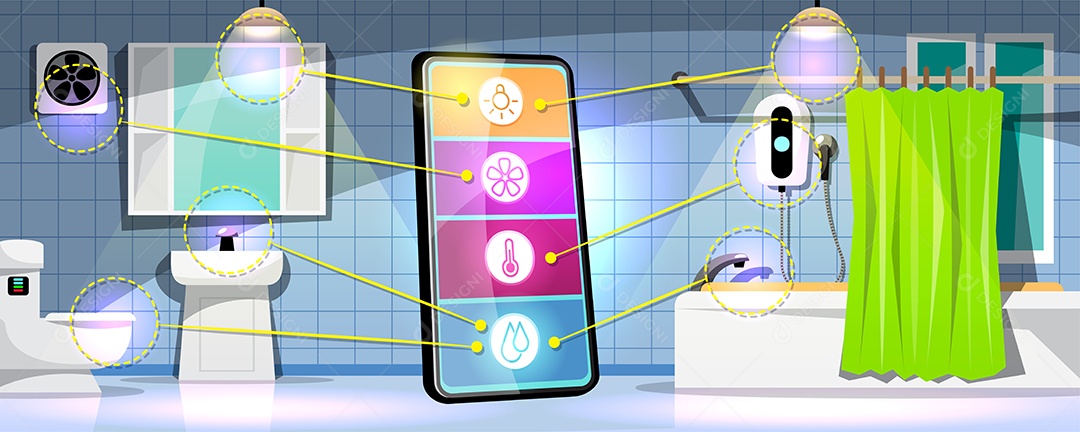 Conexão Inteligente da Internet das Coisas Vetor EPS