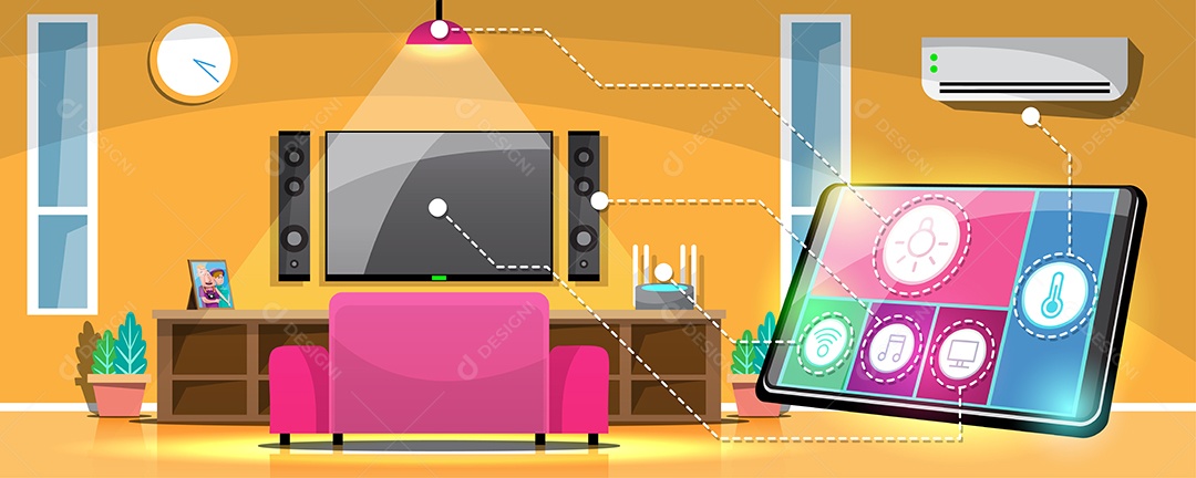 Conexão Inteligente da Internet das Coisas Vetor EPS