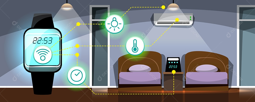Conexão Inteligente da Internet das Coisas Vetor EPS