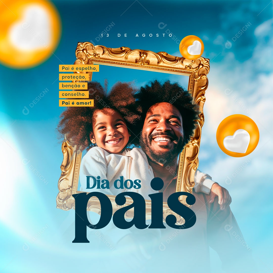 Dia Dos Pais Pai é Amor Social Media PSD Editável