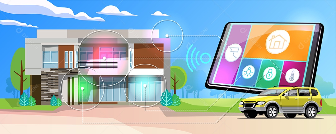 Conexão Inteligente da Internet das Coisas Vetor EPS