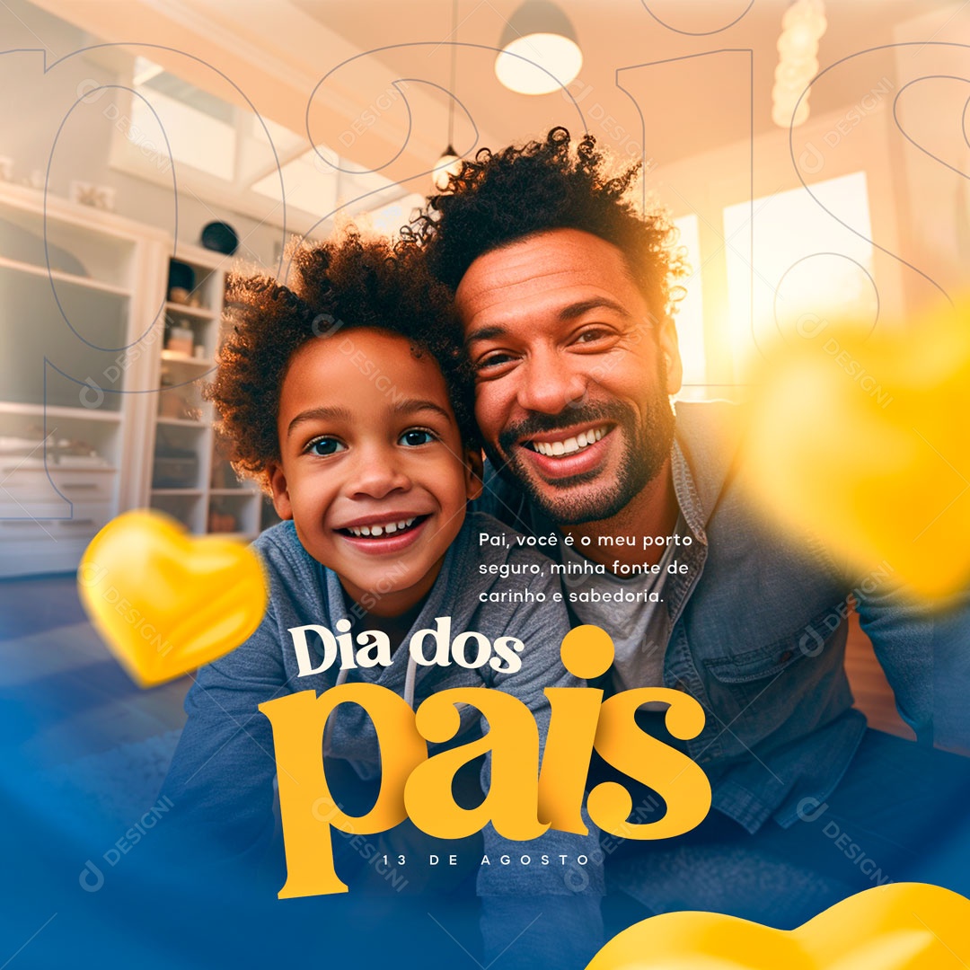 Dia Dos Pais Carinho e Sabedoria Social Media PSD Editável