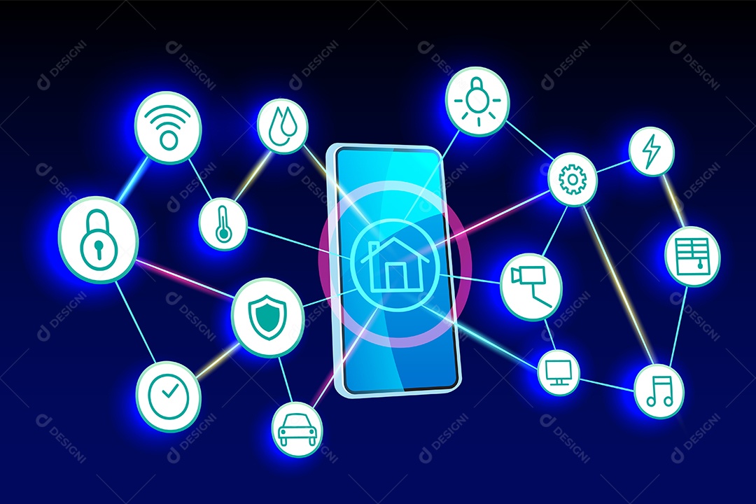 Conexão Inteligente da Internet das Coisas Vetor EPS