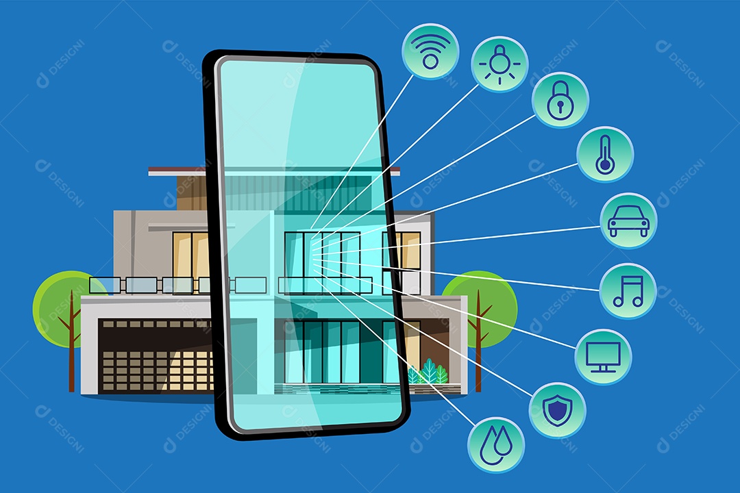 Conexão Inteligente da Internet das Coisas Vetor EPS