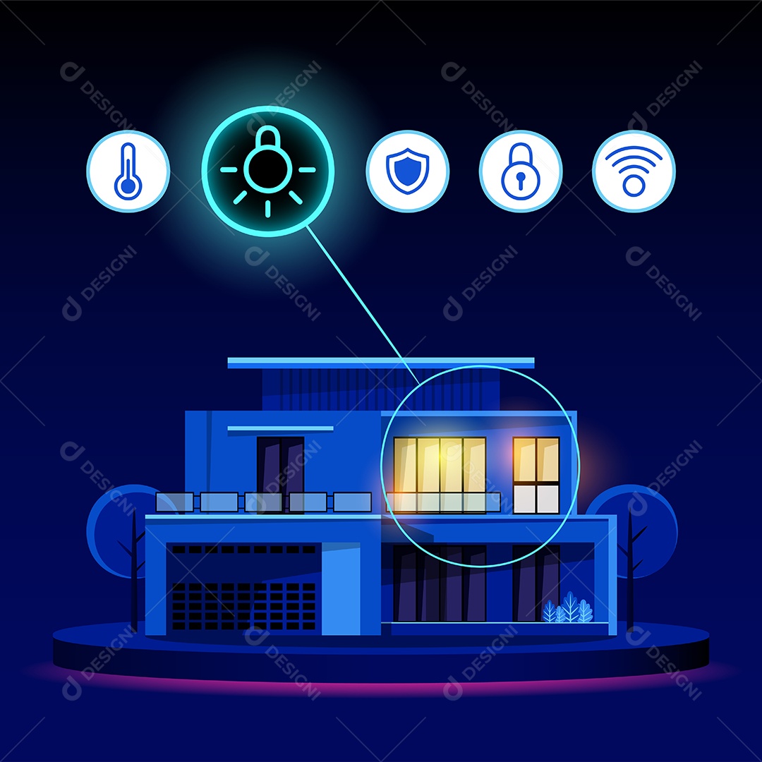 Conexão Inteligente da Internet das Coisas Vetor EPS
