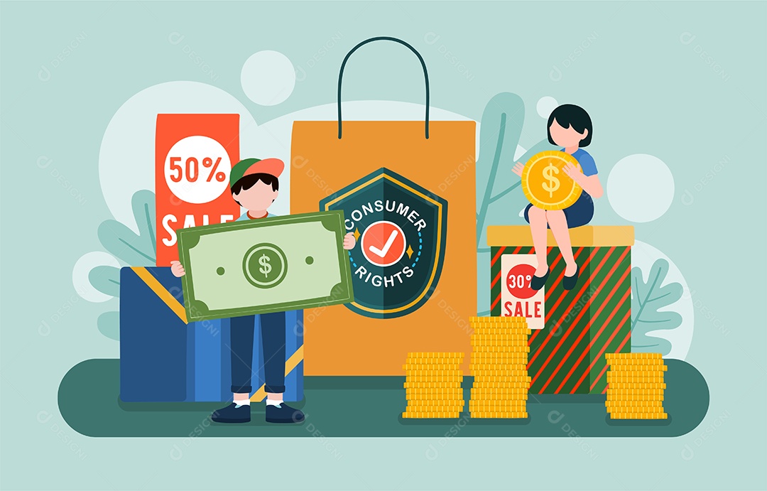 Dia Mundial dos Direitos do Consumidor Vetor EPS