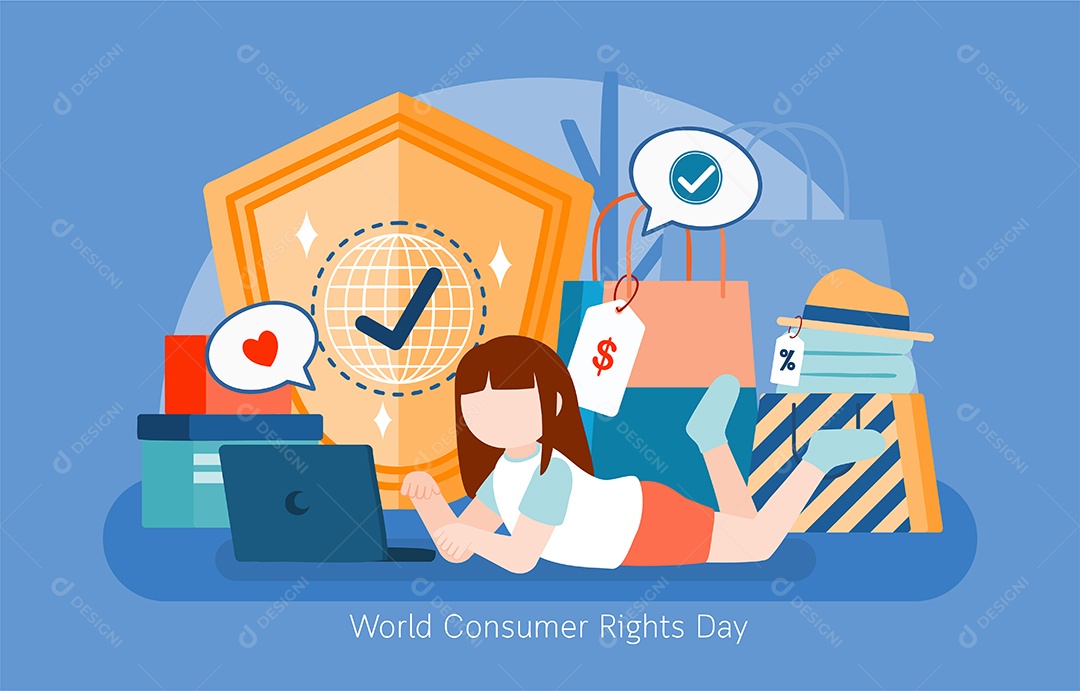 Dia Mundial dos Direitos do Consumidor Vetor EPS