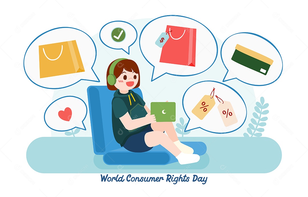 Dia Mundial dos Direitos do Consumidor Vetor EPS