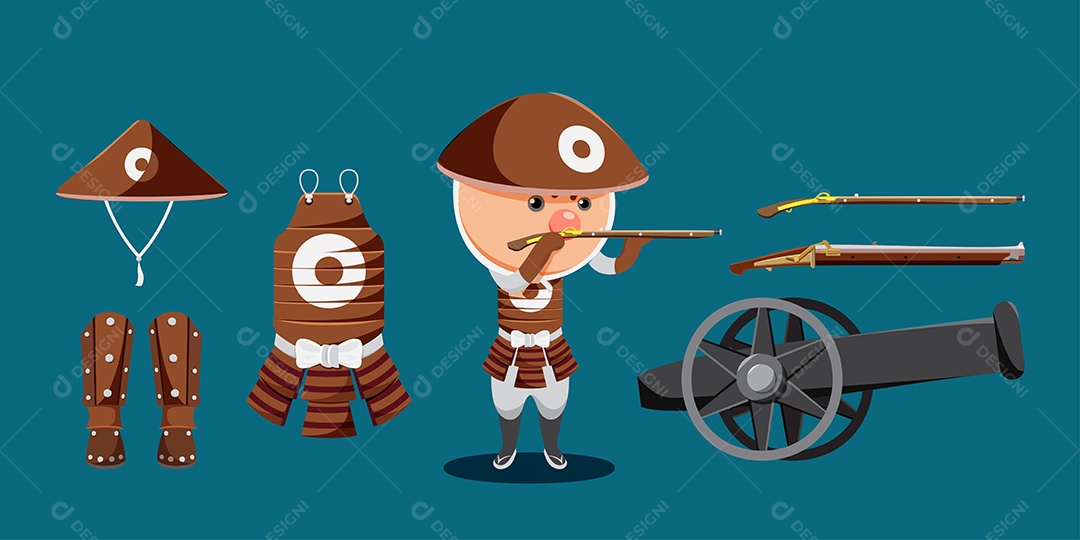 Soldado Com Armas Ilustração Vetor EPS