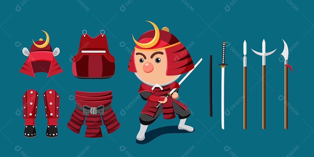 Samurai Ilustração Vetor EPS