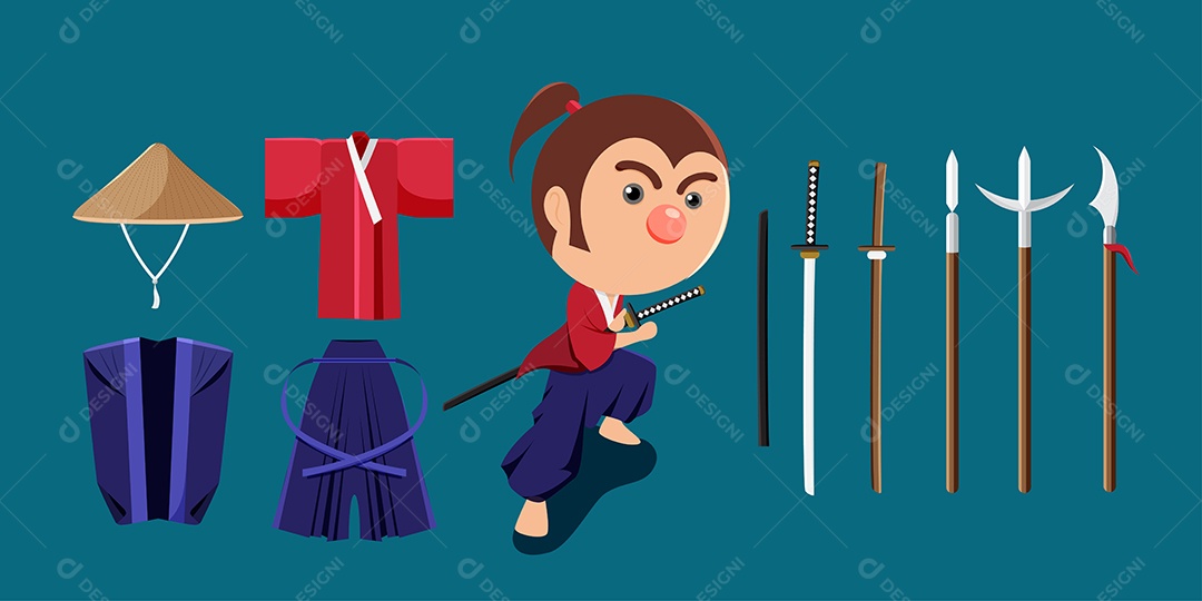 Espadachim Ilustração Vetor EPS