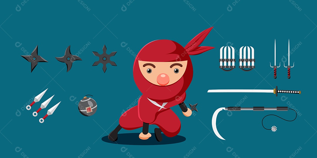 Ninja Ilustração Vetor EPS