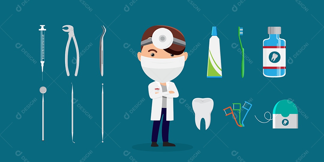 Dentista Ilustração Vetor EPS