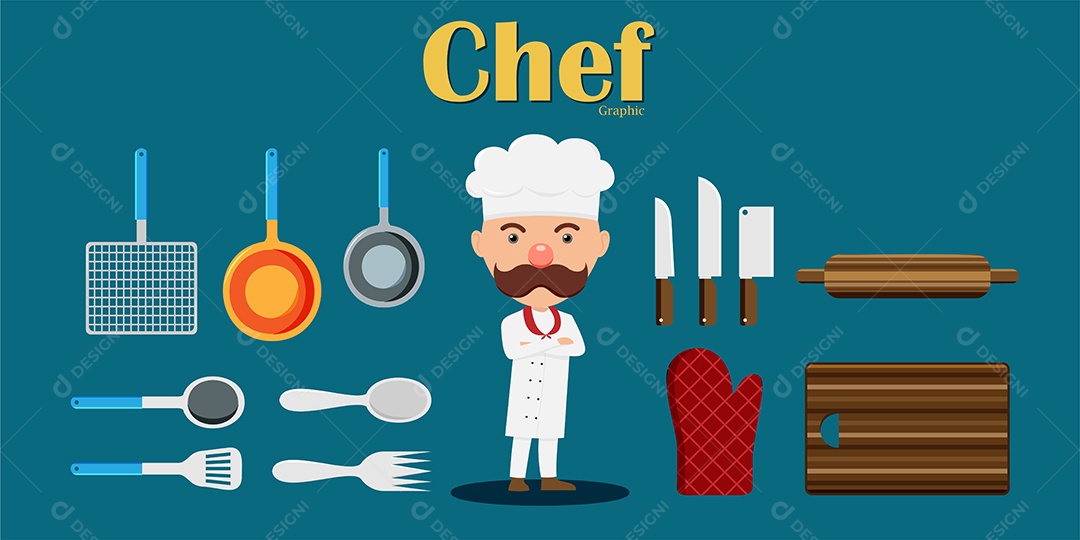 Chef de Cozinha Ilustração Vetor EPS