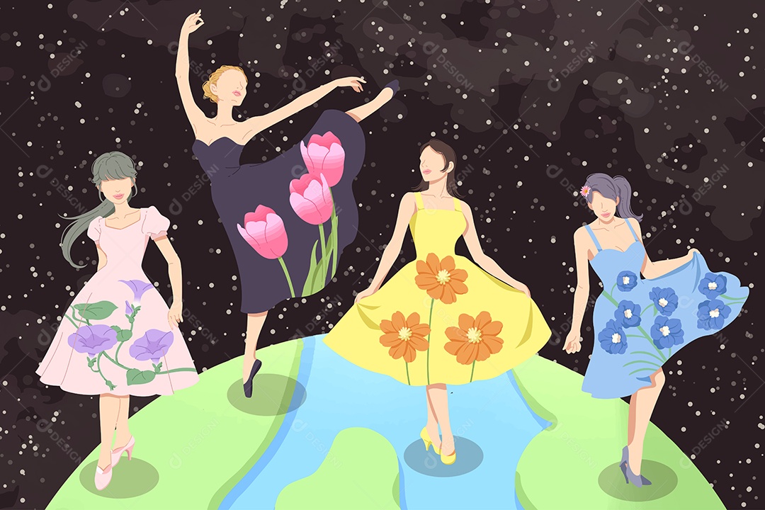 Ilustração do Dia Internacional da Mulher Vetor EPS