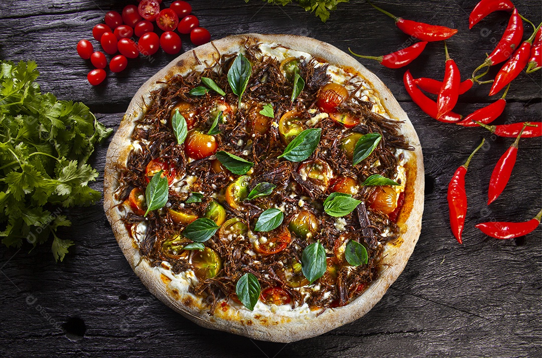 Pizza de carne seca, carne seca