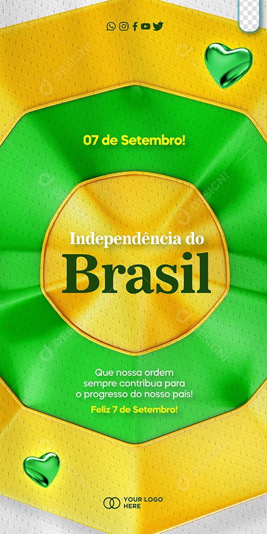 Social Media Story Independência Do Brasil 07 De Setembro PSD Editável