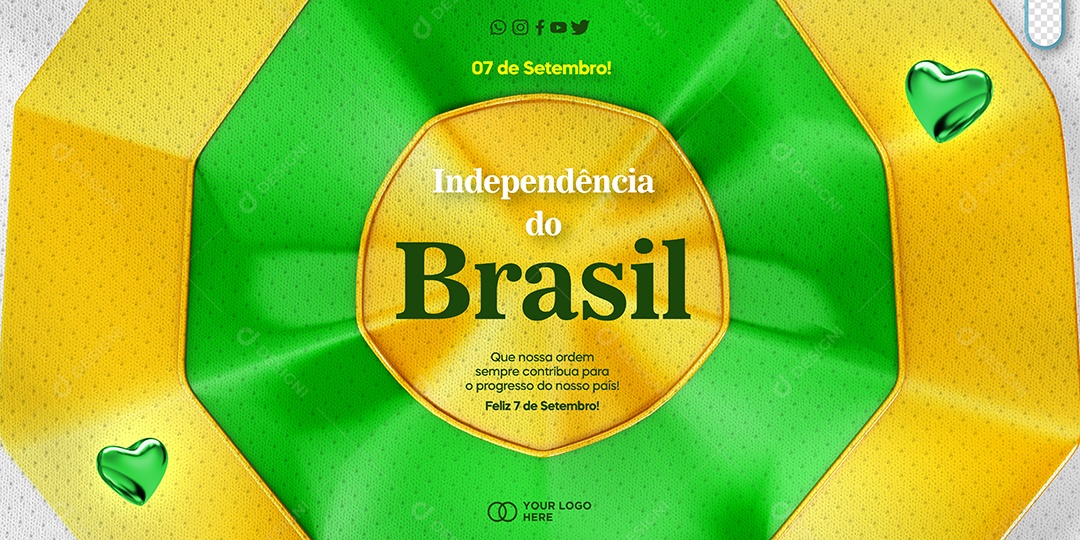 Banner Independência Do Brasil Progresso Do Nosso País Social Media PSD Editável