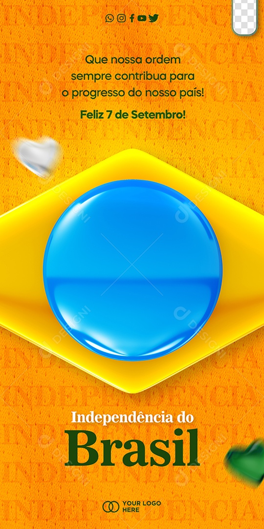 Social Media Story Feliz 7 De Setembro Independência Do Brasil PSD Editável
