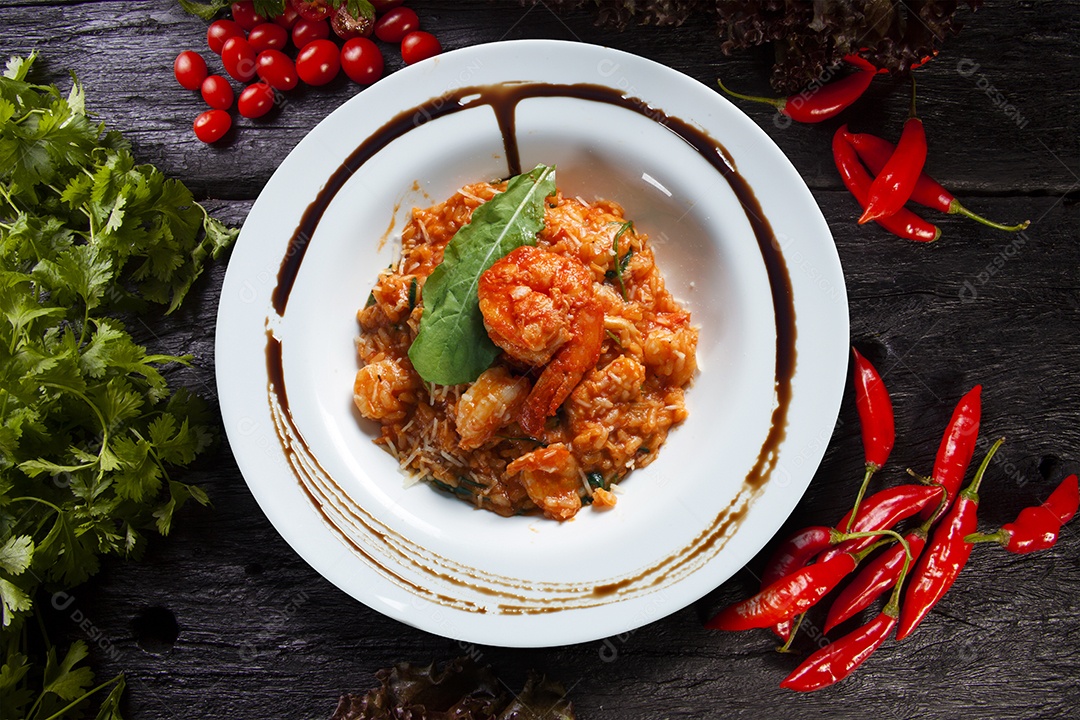 Marisco de camarão risoto