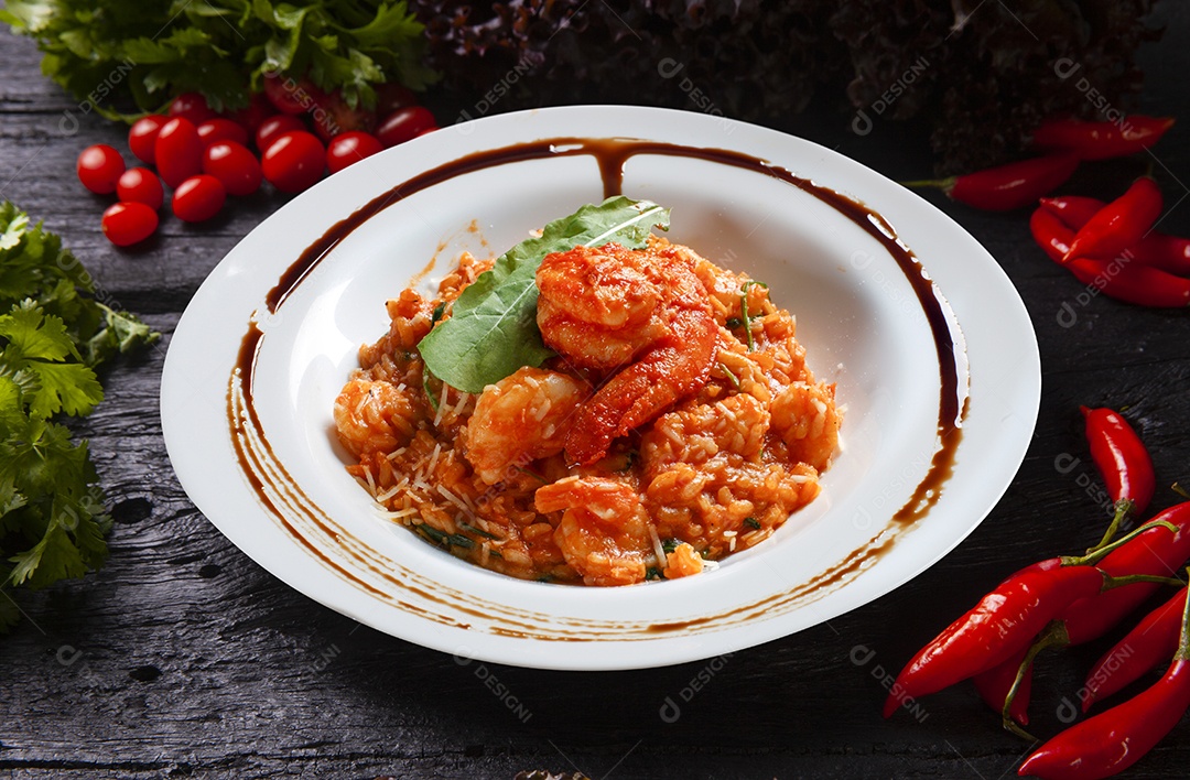 Marisco de camarão risoto