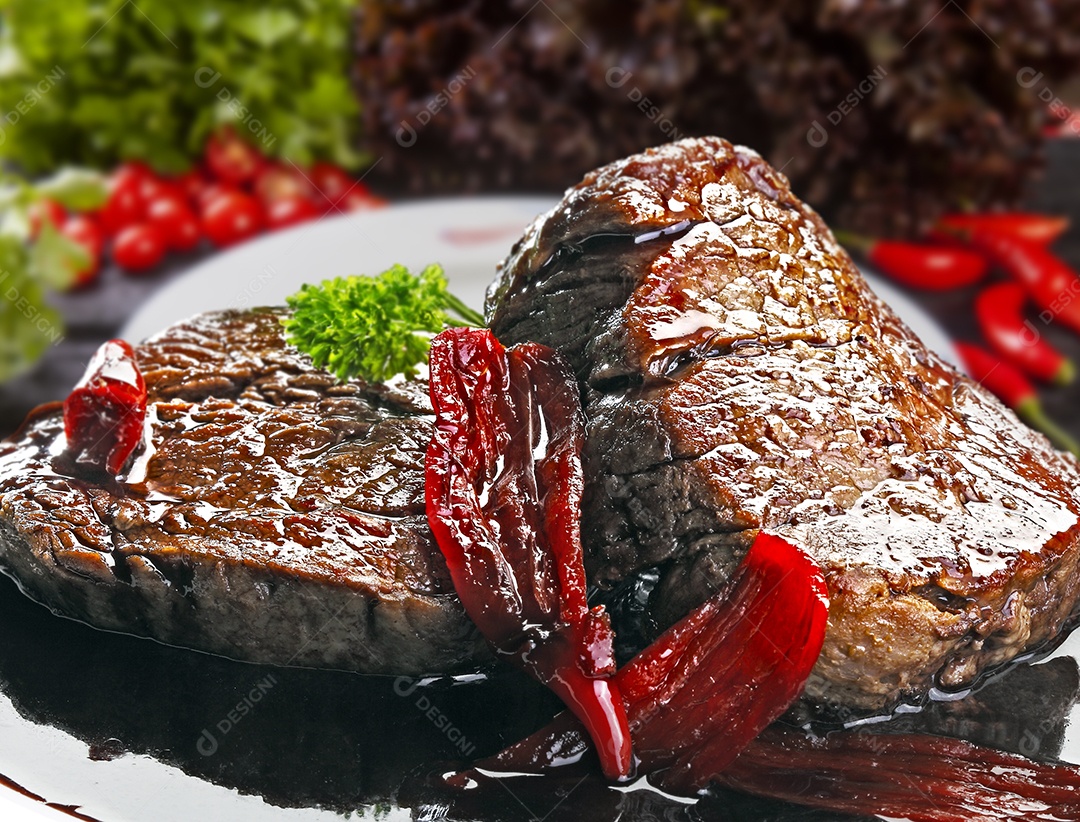 Filé mignon ao molho de vinho tinto