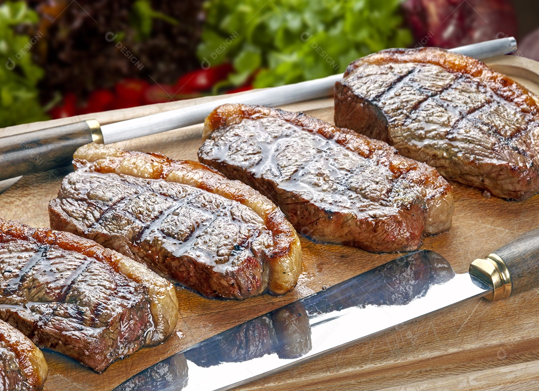 Cortes de picanha assado