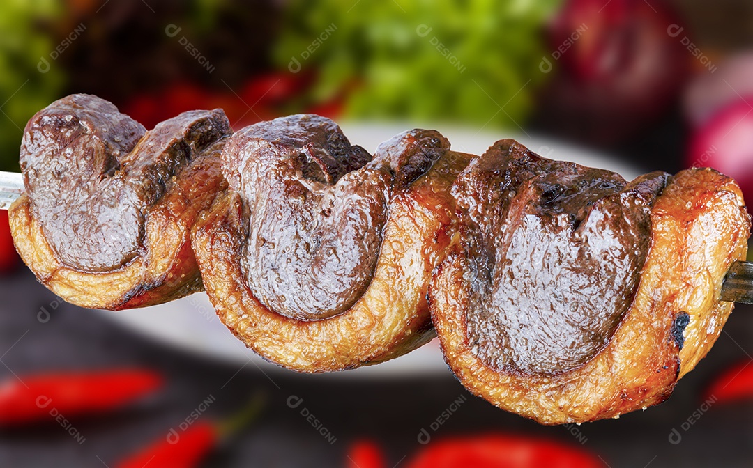 Espeto de picanha assado na churrascaria