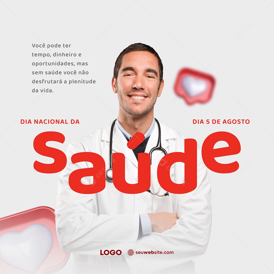 Dia Nacional Da Saúde 05 De Agosto Social Media PSD Editável