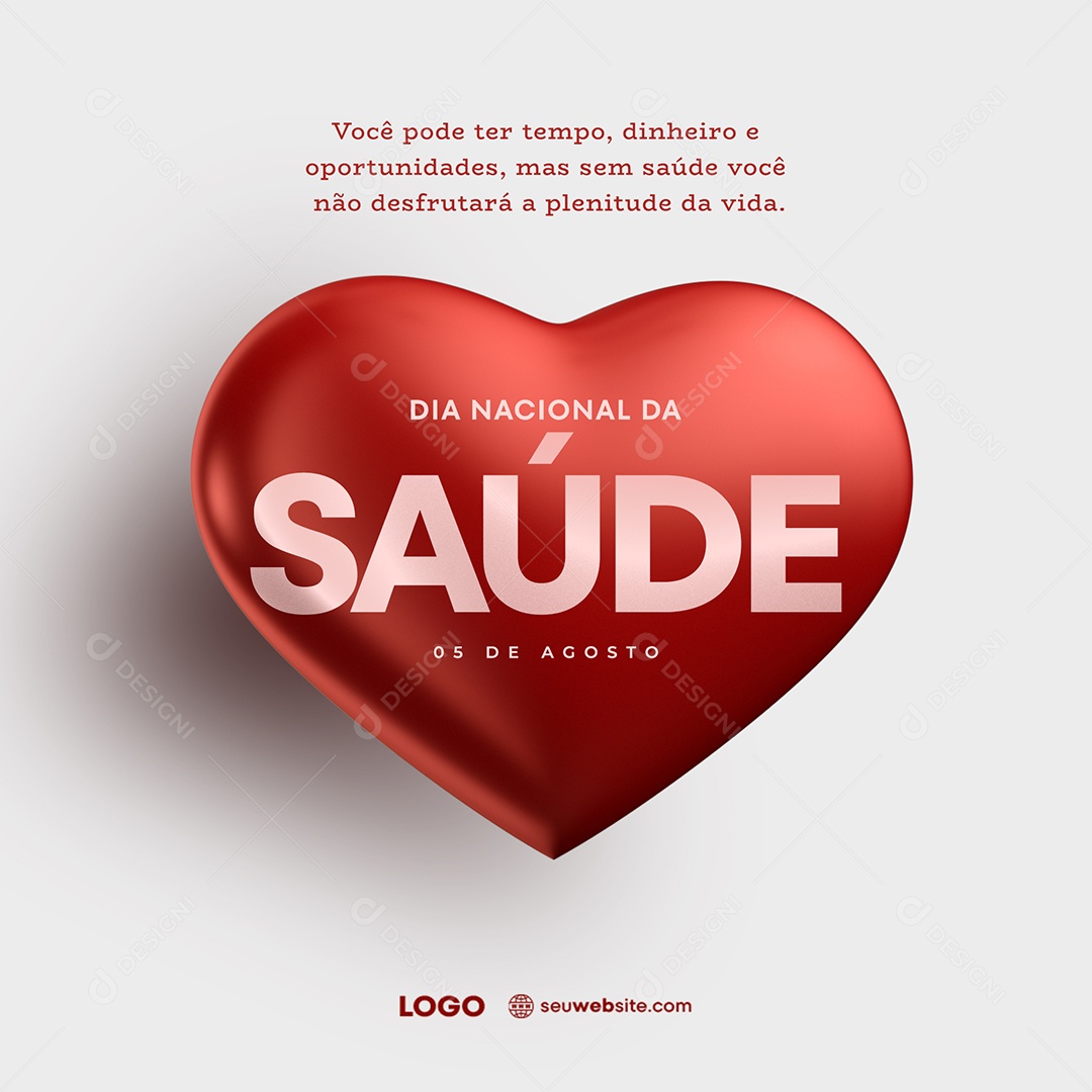 Social Media Dia Nacional Da Saúde 05 De Agosto PSD Editável