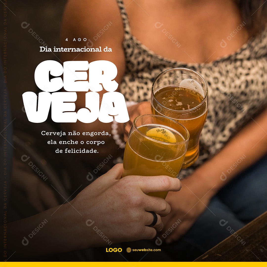 Social Media Dia Internacional Da Cerveja PSD Editável