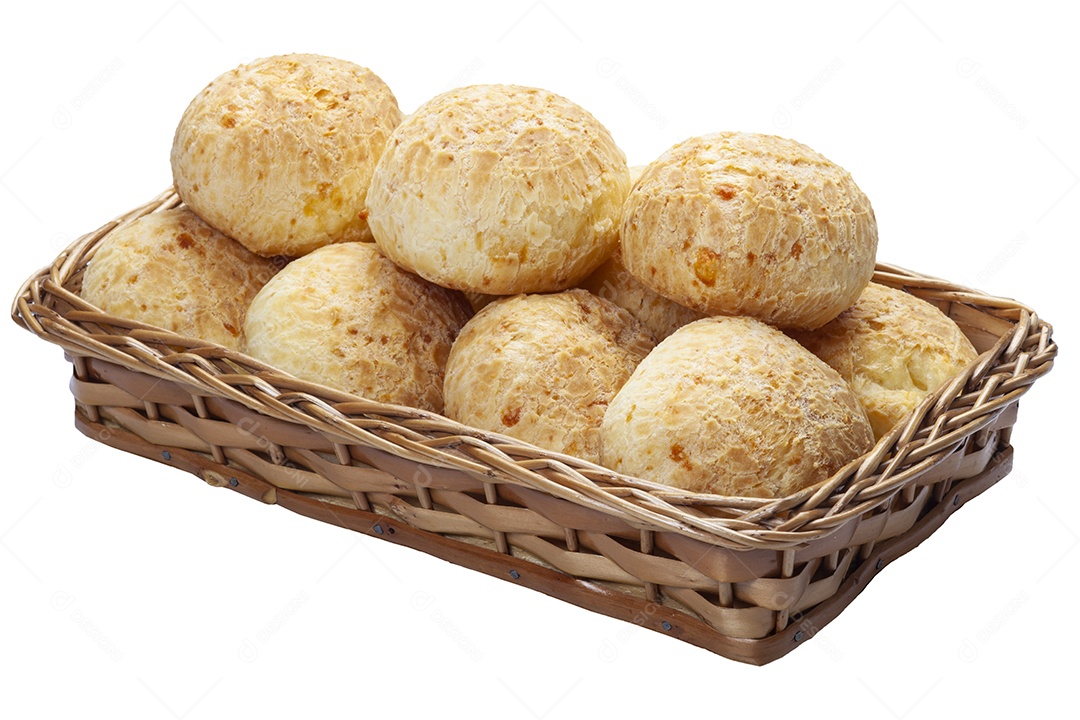 Cesta de pão de queijo, lanche brasileiro, pão de queijo