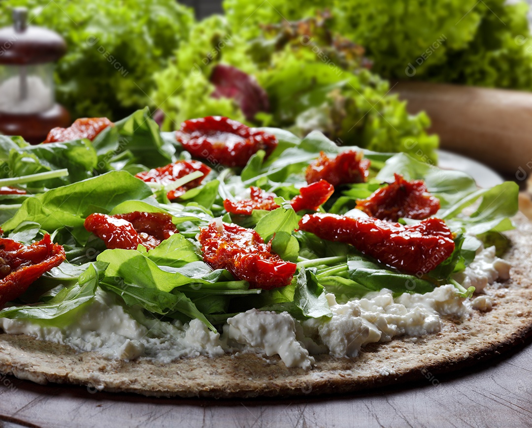 Pizza de farinha de trigo integral