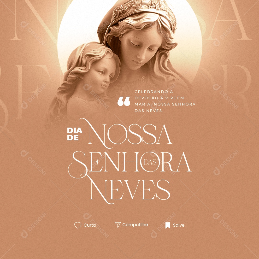 Dia de Nossa Senhora das Neves Celebrando a Devoção à Virgem Maria Social Media PSD Editável